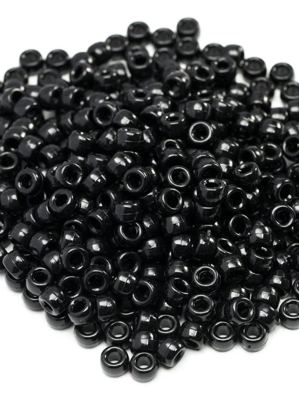 Gxueshan 1000 Pcs Acrylic Black Pony Beads 6x9mm Large Hole Pen Hair Kandi Beads